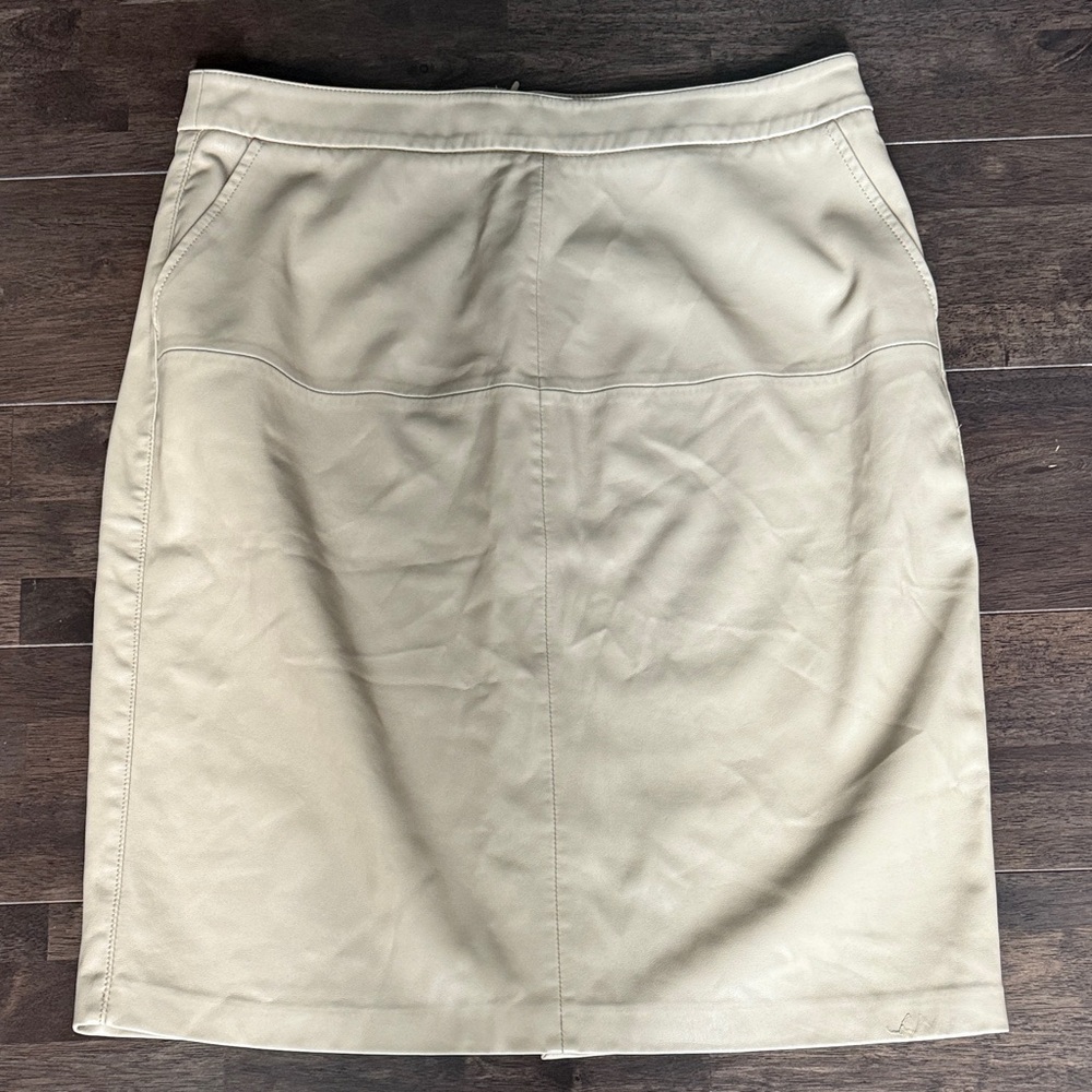 Mango Beige vegan leather Pencil Skirt